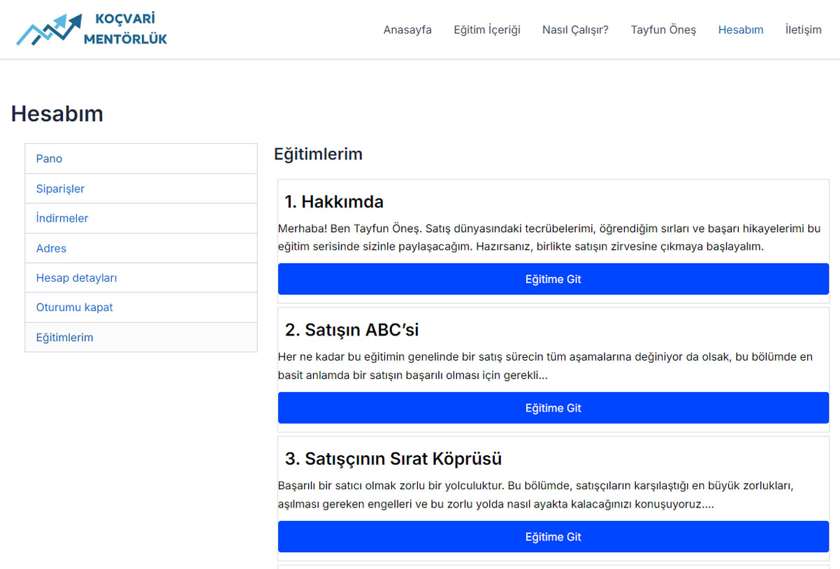 Koçvari Mentorluk Eğitimlerim Listesi
