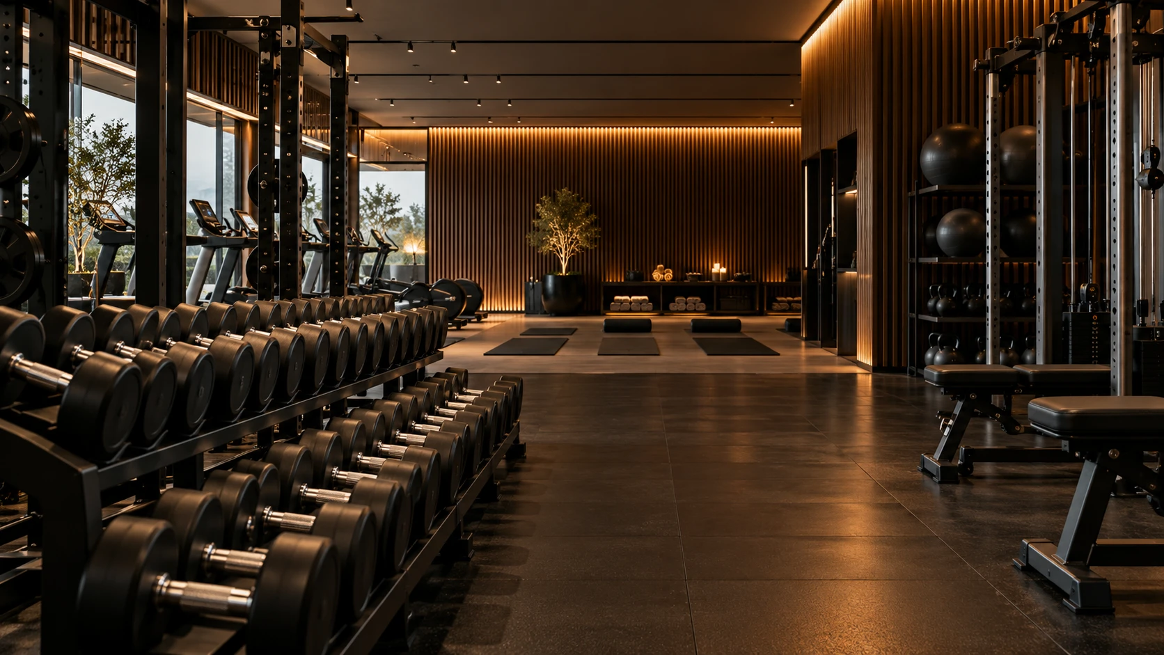 Spor salonu ve fitness web sitesi tasarımı, lüks butik spor salonu ve modern ağırlık ekipmanları