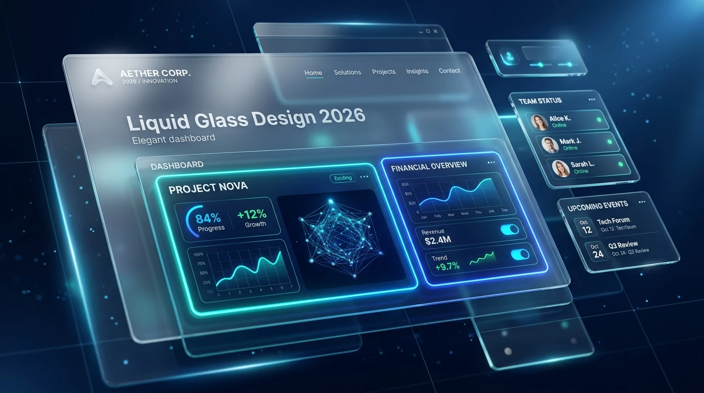 Kurumsal Web Tasarımda Liquid Glass ve Cam Efekti 3D Arayüz